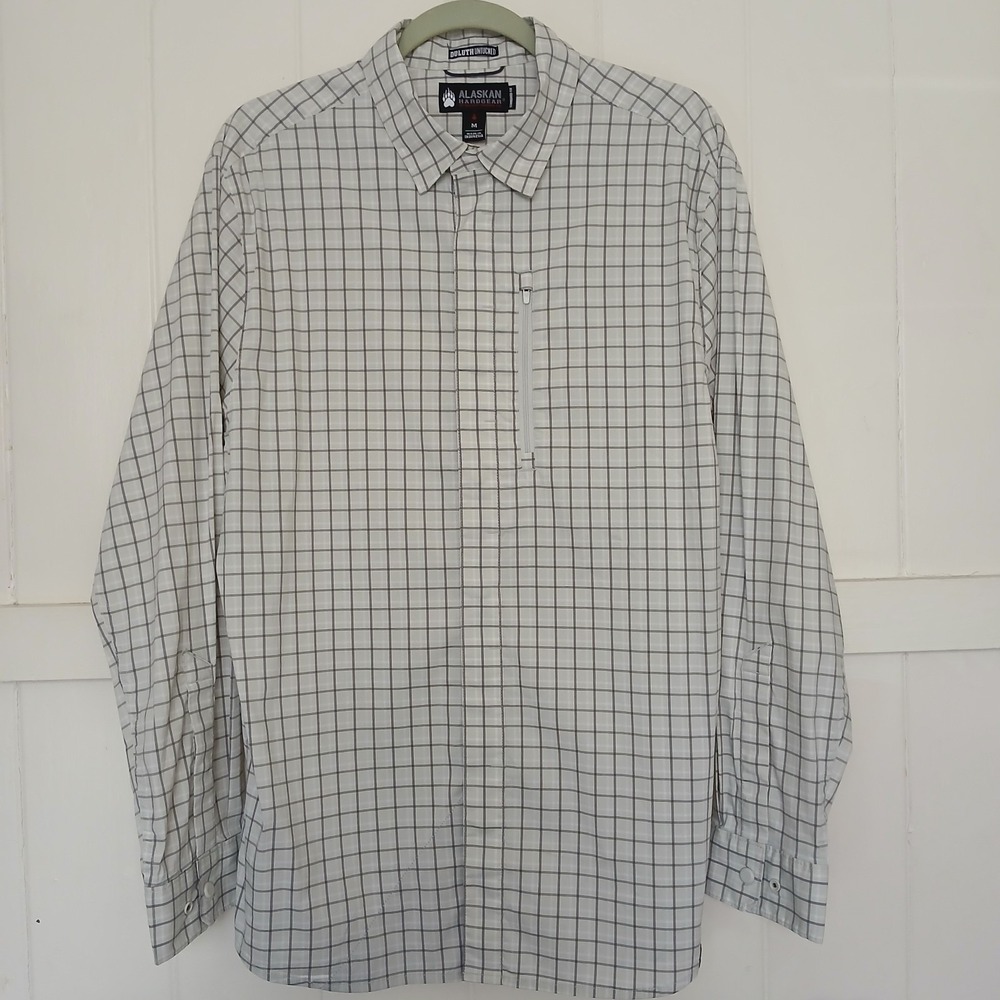 Alaskan HardGear Button Shirt Duluth Untucked Standard Stretch Mens Medium White